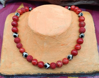 Collier corail, collier en cadeau, collier rouge, collier rouge, collier pour femme, collier rouge fermoir magnétique, collier unique