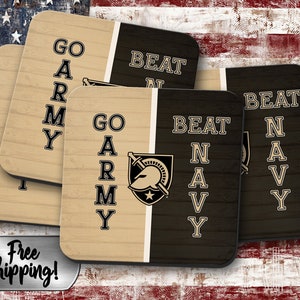 USMA drink coasters West Point decor Go Army Beat Navy gift