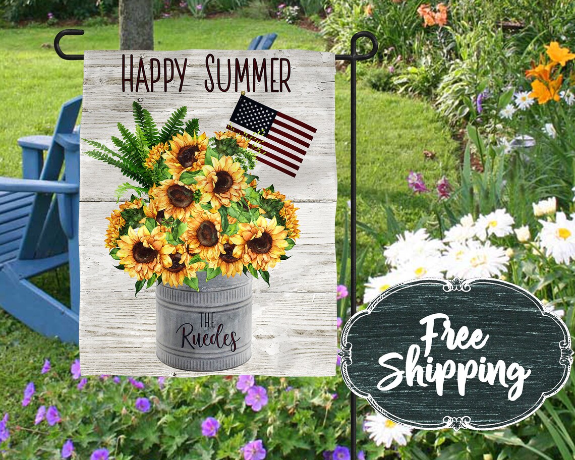 Personalized Garden Flag Summer Garden Flags Garden flags | Etsy