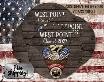 USMA drink coasters West Point decor West Point Graduation gift Class crest coasters