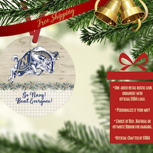 Personalized Ornament, Go Navy Beat Army Ornament, Christmas Ornament, 1-sided Ornament, USNA Christmas Ornament Navy Ornament