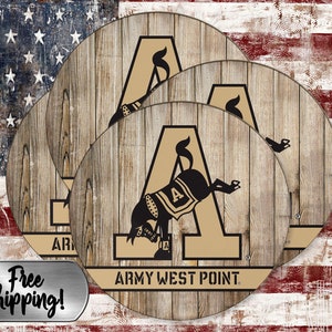 Posavasos USMA, decoración de West Point, regalo del ejército pateando burro