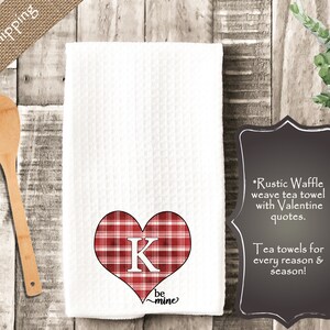 Valentine Tea Towel, heart tea towels, Personalized Dish Towel,  Kitchen Decor, Hostess Gift, Housewarming gift
