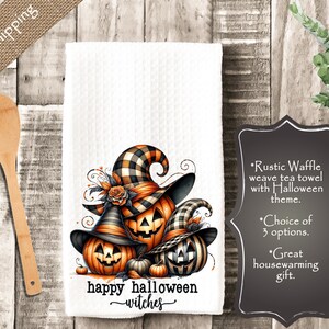 Halloween Tea Towel, fall tea towels, Halloween dish towel, Kitchen Decor, Hostess Gift, Housewarming gift, tea towel, tea towels