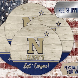 USNA drink coasters Naval Academy decor USNA Graduation gift Go Navy Beat Army
