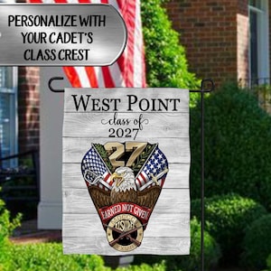 West Point flag Spirit flag Army flag 12 x 18 USMA garden flag Outdoor West Point décor USMA class crest flag décor