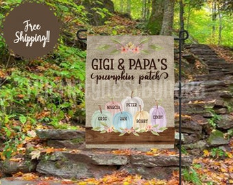Personalized Grandparent Fall Garden Flag