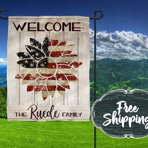 Personalized Garden Flag Patriotic Garden Flags Garden flags Farmhouse Garden Flag Rustic Country Decor