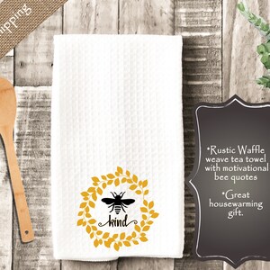 Pano de prato motivacional, Pano de prato com estampa de abelha, Pano de prato personalizado, Decoração de cozinha, Presente para anfitriã, Presente de inauguração de casa