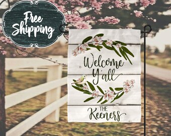 Personalized Welcome Garden Flag: Southern Farmhouse Decor