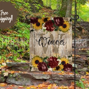 Garden Flag for Fall personalized garden flag Monogram garden flags fall garden flag