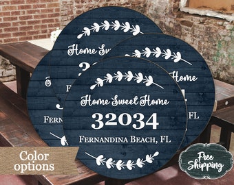Posavasos con código postal, posavasos hogar dulce hogar, regalo de inauguración de la casa, regalo de anfitriona, personalizado