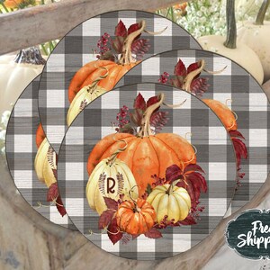 Rustic Farmhouse drink coasters Housewarming gift fall coasters pumpkin coasters buffalo check coasters