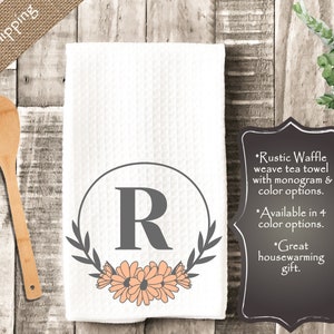 Personalized Tea Towel, Personalized Dish Towel, Monogram towel, Kitchen Decor, Hostess Gift, Housewarming gift
