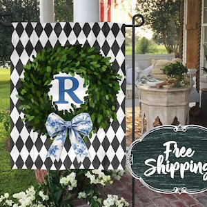 Personalized Flag Welcome Garden Flag Welcome House Flag Farmhouse Garden Flags Rustic Country Decor Monogram flag