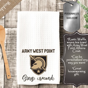 Personalized Dish Towel, USMA Dish towel, West Point tea towel, Military Decor, Sing second decor
