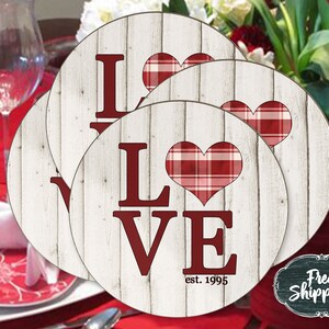 Custom drink coasters Valentines Day coasters Heart coasters Personalized Heart Coasters