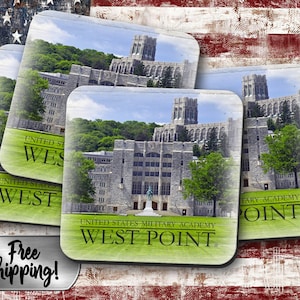 Sous-bocks photo USMA, décor West Point, cadeau sous-bocks photo