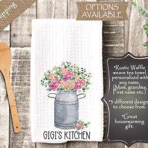 Personalized Tea Towel, tea towel for mom, Personalized Dish Towel,  Kitchen Decor, Hostess Gift, Housewarming gift, Christmas gift