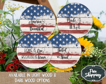 Rustikale patriotische Getränkeuntersetzer Einweihungsparty Geschenk amerikanisch Dekor