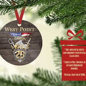 Personalized Ornaments, Christmas Ornament, 1-sided Ornament, USMA Class Crest Christmas Ornament West Point Ornament