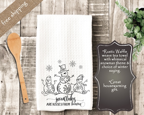 Holiday Tea Towel, Winter Tea Towels, Personalized Dish Towel, Kitchen  Decor, Hostess Gift, Housewarming Gift 