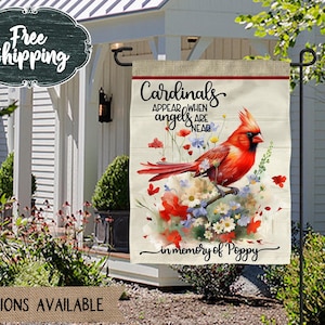 Personalized Garden Flag Memorial Garden Flags Cardinal Garden flag Angel Garden flag