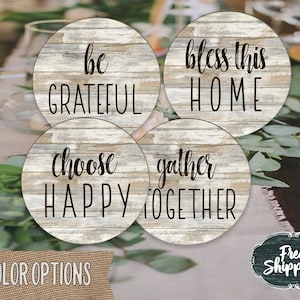 Farmhouse drink coasters Housewarming gift Quote coasters