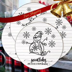 Custom drink coasters housewarming gift Hostess Snowman winter coasters Christmas gift