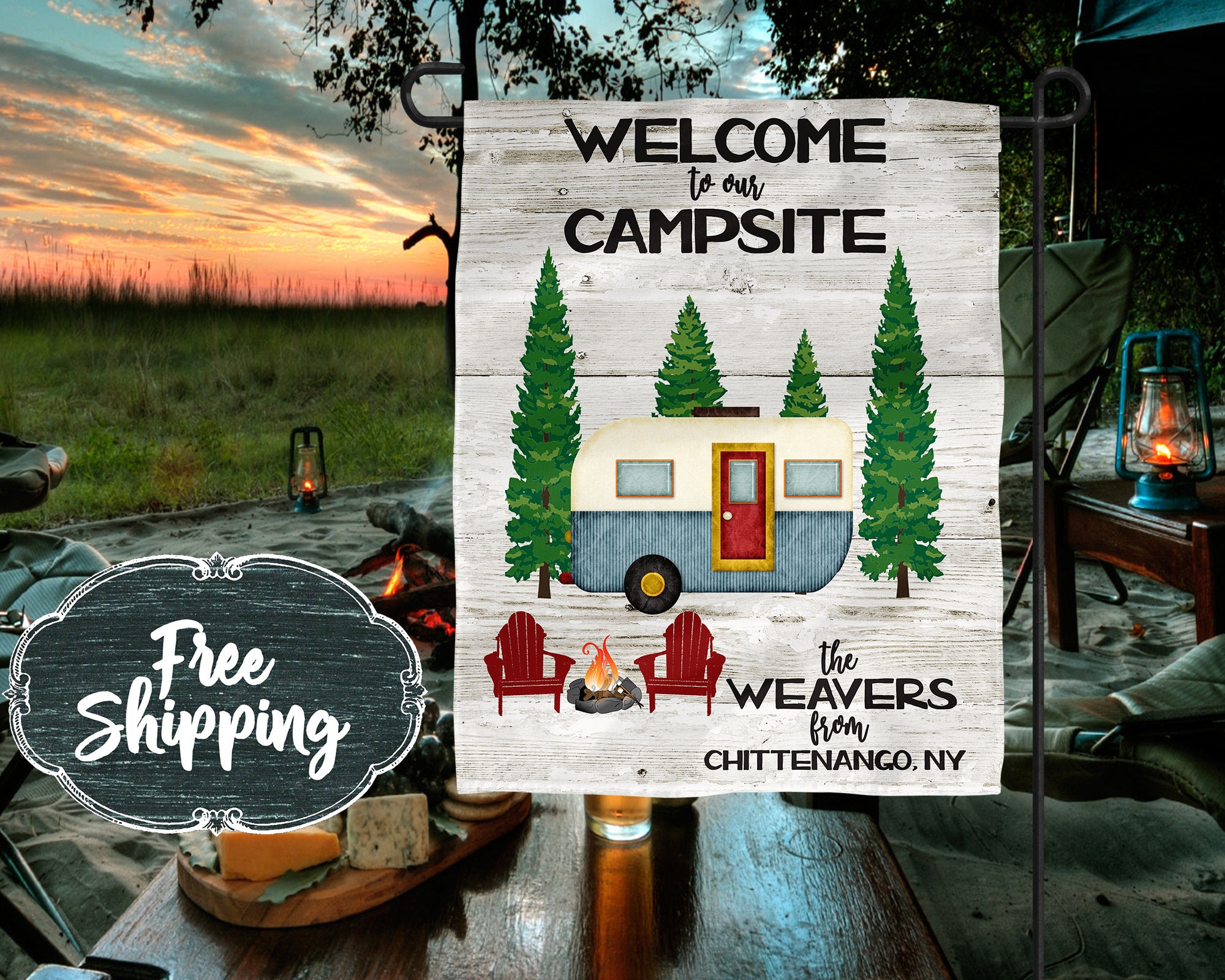 Personalized Garden Flag Custom Camping Flag Yard Art Garden Etsy