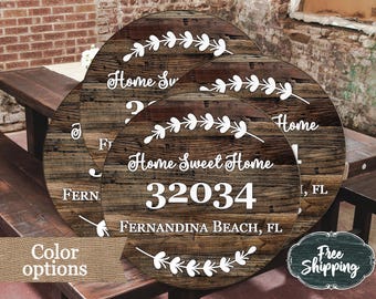 Posavasos personalizados con código postal, Hogar dulce hogar, Regalo de inauguración de casa