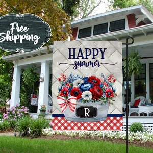 Personalized patriotic Garden Flag Summer Garden Flags Garden flags Farmhouse Garden Flag Rustic Country Decor