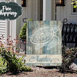 Personalized Beach Garden Flag Summer Garden Flags Garden flags Farmhouse Garden Flag Rustic Beach Decor