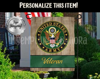 Personalized US Army Garden Flag: Military Pride, Custom Background