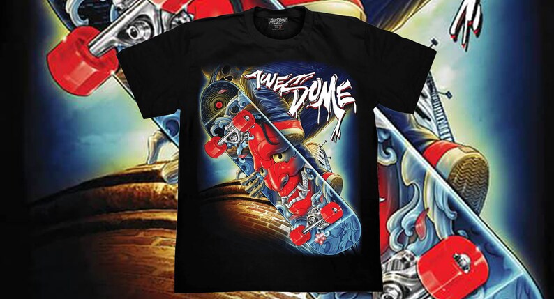 Skateboard T-shirts 3D GLOW IN DARK