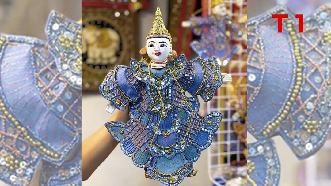 Thai Angel Puppet: Embroidered Wood String Puppet, 7 Inch - Etsy