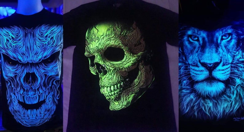 Skateboard T-shirts 3D GLOW IN DARK