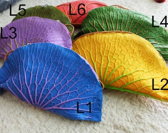 Handmade Rubber Lotus Leaf Wallet: Foldable Coin Purse