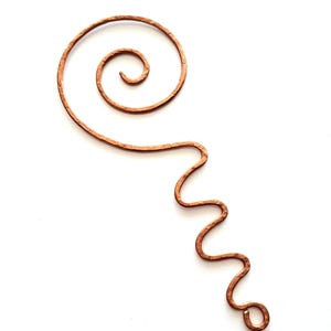Copper Spiral Bookmark, handmade hammered wire book mark, reading accessory, gift readers book lovers, anniversary women or men