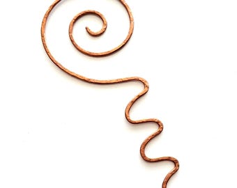 Marcapáginas de espiral de cobre, marcapáginas de alambre martillado hecho a mano, accesorio de lectura, regalo para lectores y amantes de los libros, aniversario para mujeres o hombres.