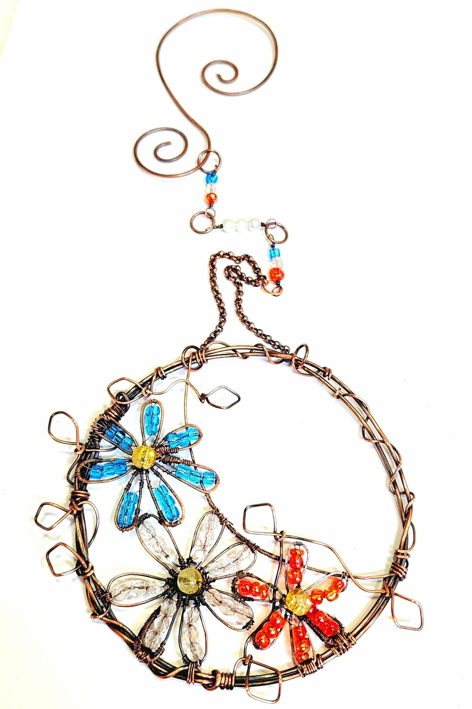 Moon and Flowers Handmade Suncatcher Window Sun Catcher Etsy