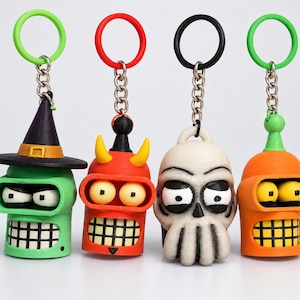 Planet express Halloween Bender and Zoidberg Keychain