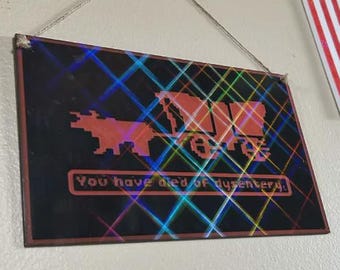 Retro Game Over Sign, Glow in the Dark Holographic Wall Decor, Pixel Art Gamer Gift
