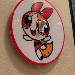 Powerpuff Girls Blossom Buttercup Bubbles | HOLOGRAPHIC wall plate colors | Unique pattern type