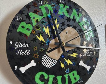 Bad Knee Club Holographic Wall Clock – Funny aging Meme Clock