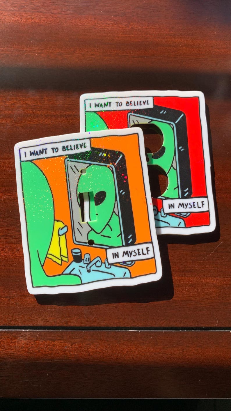 Holographic Alien Light Switch Cover: Sci-fi Home Decor - Etsy