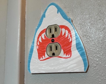 Shark Outlet Cover | Holographic Shark Mouth Wall Plate