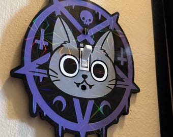 Goth Kitty Light Switch Cover | Satan Cat Home Decor