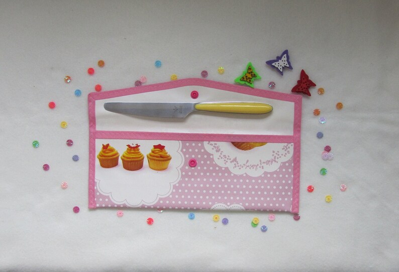 Bestecktasche Cupcake Druckknopf Bild 6