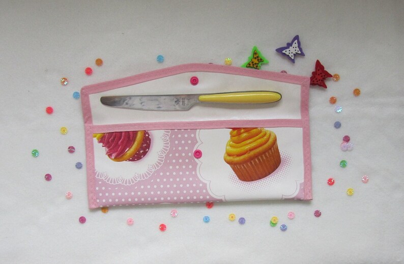 Bestecktasche Cupcake Druckknopf Bild 3